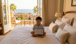 pochette coton gaufré hotel