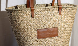 panier osier cuir