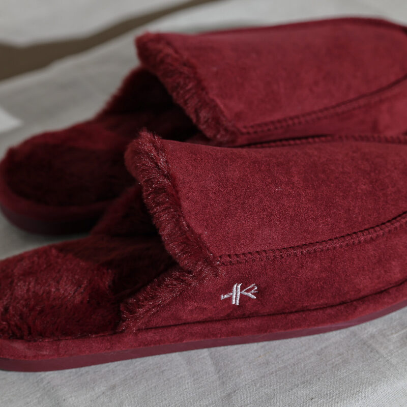 chaussons fourrure hotel luxe