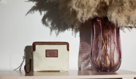 pochette canvas cuir