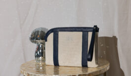 pochette canvas cuir